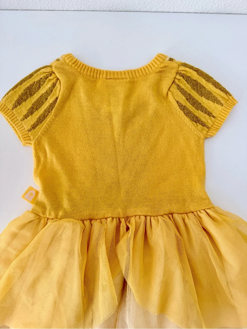 Disney Princess Belle Yellow Sweater Dress Tulle Tutu Toddler Girls Size 3T